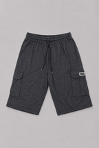 Charcoal Grey Double Pocket Shorts For Mens