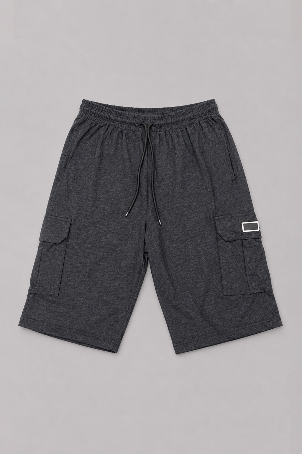 Charcoal Grey Double Pocket Shorts For Mens