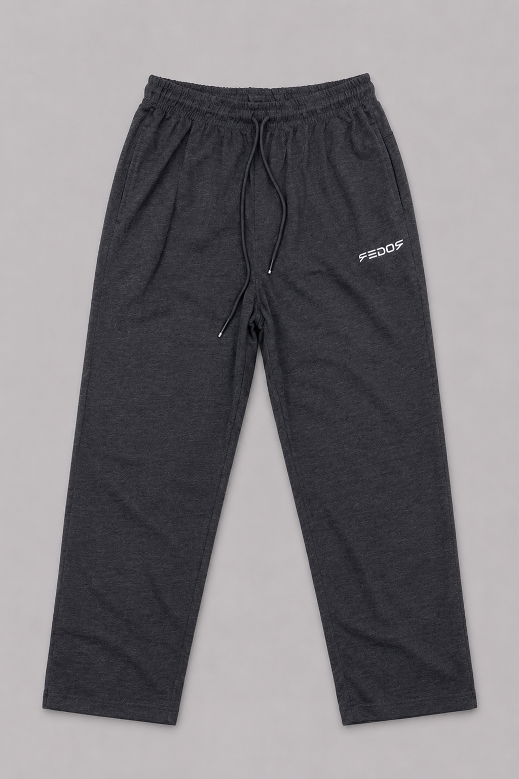 Charcoal Grey Roger Logo Print Jersy Fabric Trouser For Mens