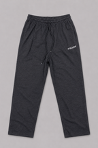 Charcoal Grey Roger Logo Print Jersy Fabric Trouser For Mens