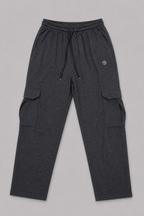 Charcoal Grey Double Pocket Jersy Fabric Trouser For Mens