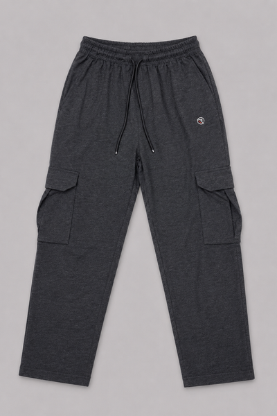 Charcoal Grey Double Pocket Jersy Fabric Trouser For Mens