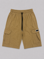 Brown Double Pocket Shorts For Mens