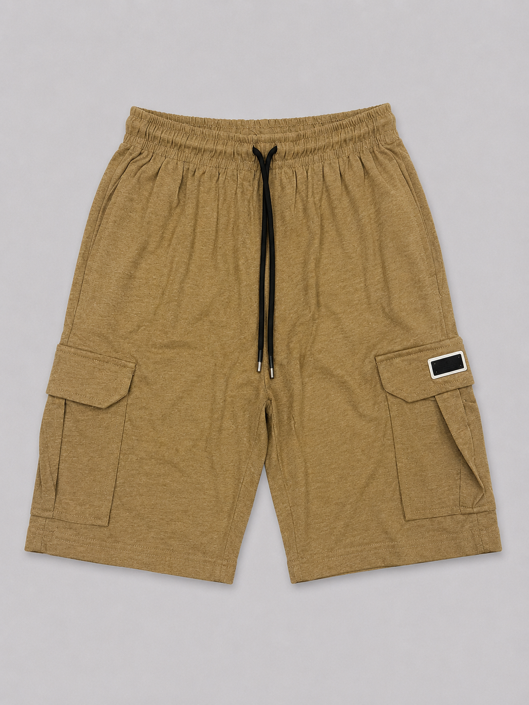 Brown Double Pocket Shorts For Mens