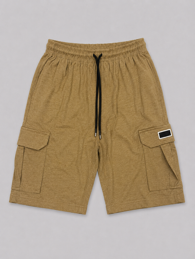 Brown Double Pocket Shorts For Mens