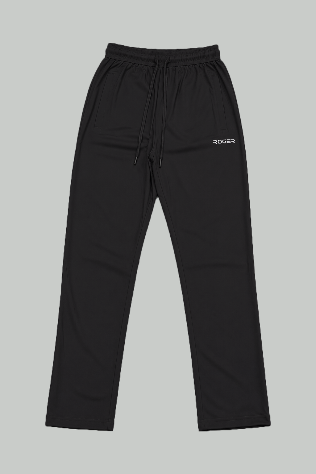 Black Roger Print Dri-Fit Fabric Trouser For Mens