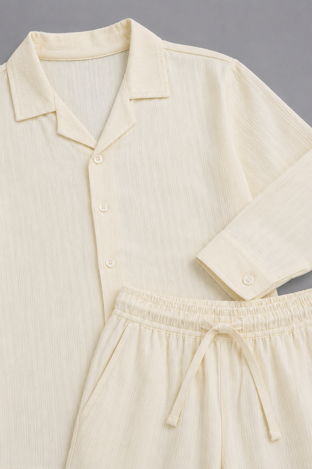 Skin Co-ord Ribbed Fabric Suit For Women