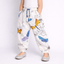 WHITE WITH BIG BUTTERFLIES PRINTED FRIL POCKETS PAJAMA FOR GIRLS