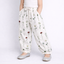 White Flowers Print Plazo Pockets Pajama For Girls