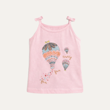 Baby Pink Air Ballon Print T-shirt Top For Girls