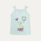 Blue Let's Play Print T-shirt Top For Girls