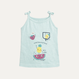 Blue Let's Play Print T-shirt Top For Girls