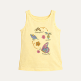 Yellow Caterpiller Print T-shirt Top For Girls