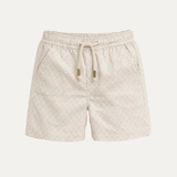 White Round Shapes Print Shorts For Unisex