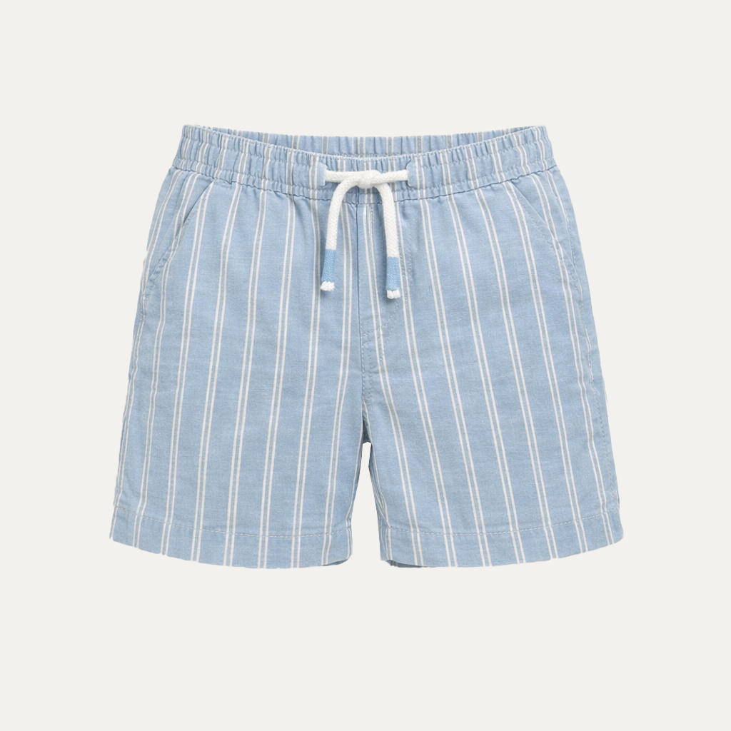 Blue With White Stripes Shorts For Unisex