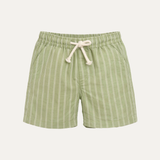 Green With White Stripes Shorts For Unisex