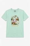 Sea Green Cycle Print T-Shirt For Women