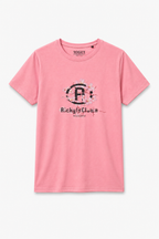 Pink Flowers Print T-Shirt For Women