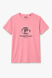 Pink Flowers Print T-Shirt For Women
