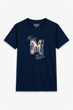 Navy Blue "M" Print T-Shirt For Women