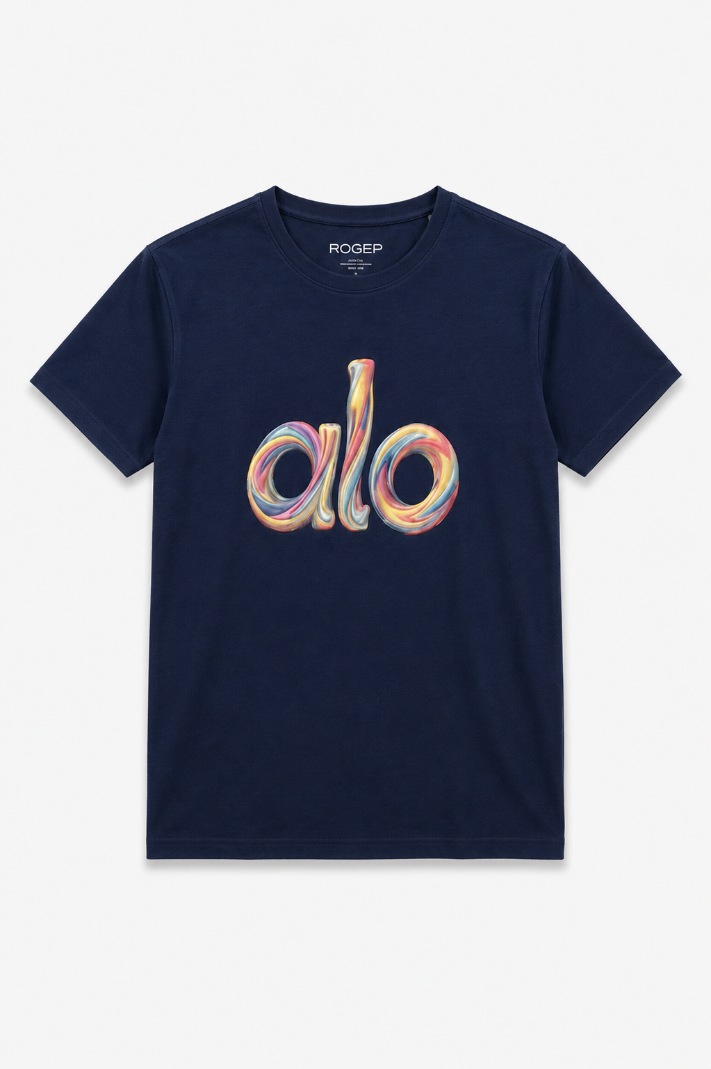 Navy Blue ALO Print T-Shirt For Women Secondary image