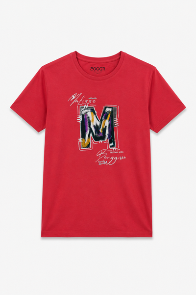 Blush Pink "M" Print T-Shirt For Women