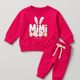 Blush Pink MiMi Print Fleece Fabric Suit For Winters
