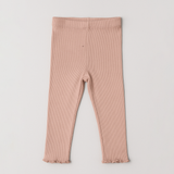 Dull Pink Fril Ribbed Pajama Trouser