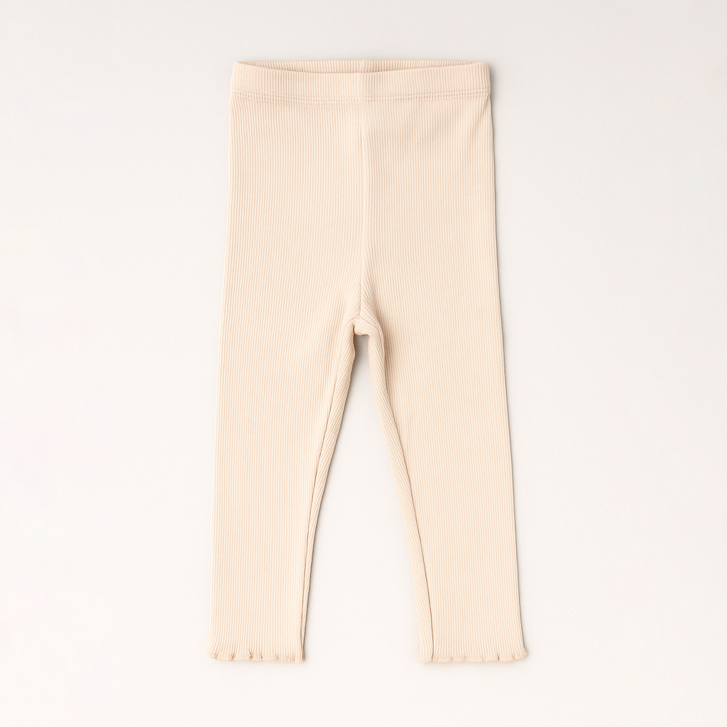 Cream Fril Ribbed Pajama Trouser Secondary image