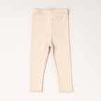 Cream Fril Ribbed Pajama Trouser