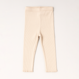 Cream Fril Ribbed Pajama Trouser