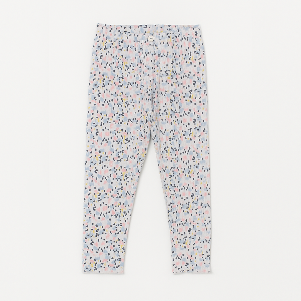 Blue Flowers Print Ribbed Pajama Trouser Secondary image