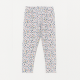 Blue Flowers Print Ribbed Pajama Trouser