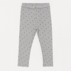Hazel Grey Polka Dots Print Ribbed Pajama Trouser