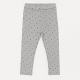 Hazel Grey Polka Dots Print Ribbed Pajama Trouser