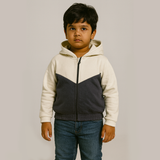 White & Blue Zipper Hoodie For Winters