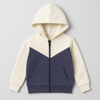 White & Blue Zipper Hoodie For Winters