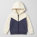 White & Blue Zipper Hoodie For Winters