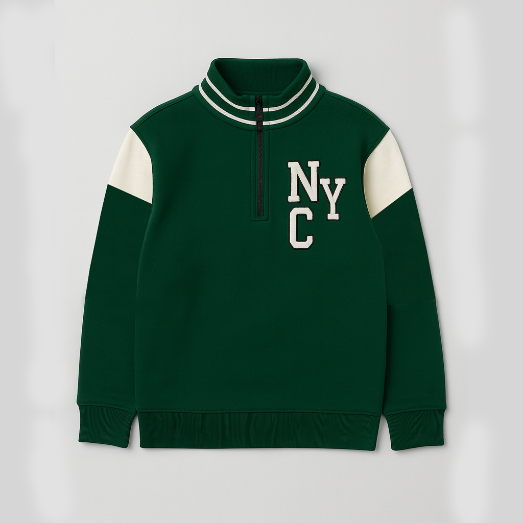 Green Half Zip Jacket For Winters Secondary image