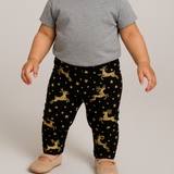 NEW BLACK WITH GOLDEN HORSE PRINTED TIGHTS FOR GIRLS