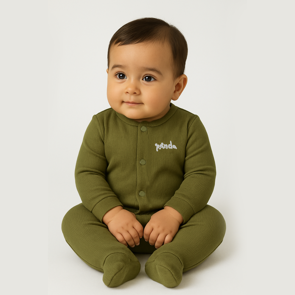 Light Green Panda Romper For Winters Main image