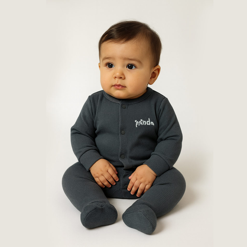Dark Grey Panda Romper For Winters Main image
