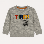 Grey Tired Fleece Fabric Sweatshirt