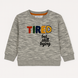 Grey Tired Fleece Fabric Sweatshirt