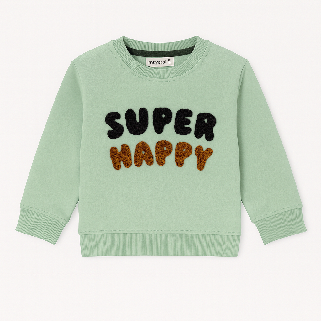 Sea Green Super Happy Fleece Fabric Sweatshirt