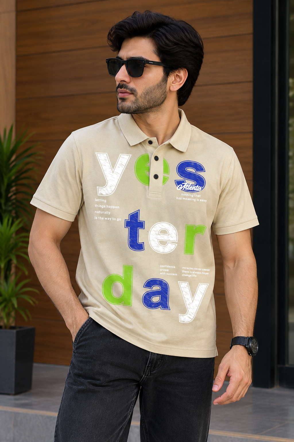 Beige Yesterday Relax Fit Polo