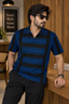 Blue & Black Stripes Polo