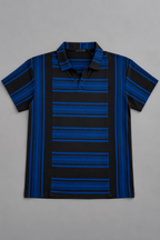 Blue & Black Stripes Polo