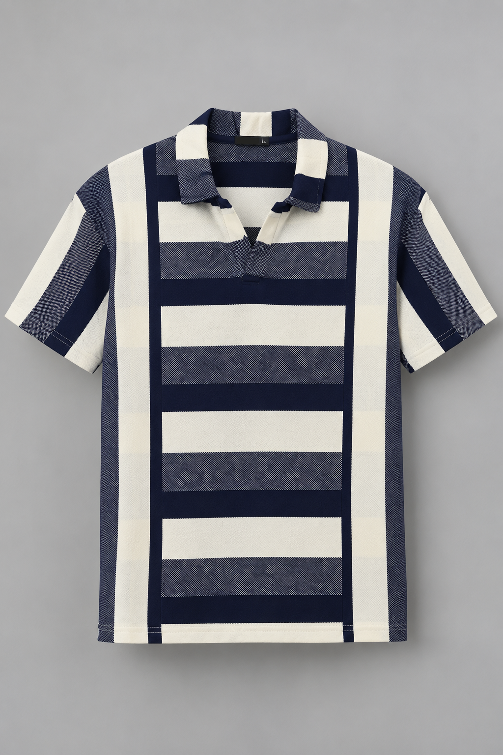 Cream & Blue Stripe Polo Secondary image
