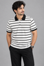 Black Stripes Black Collar Polo